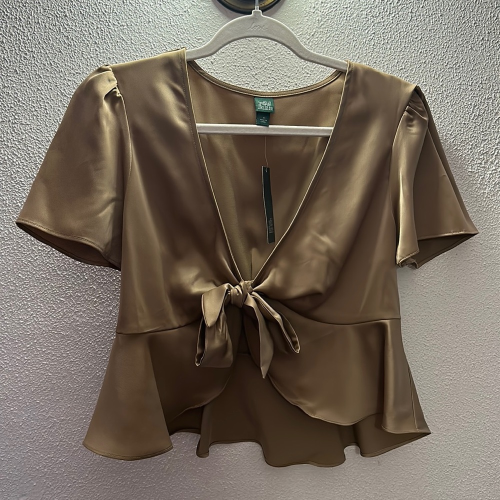 Target wild fable tie front top, size M